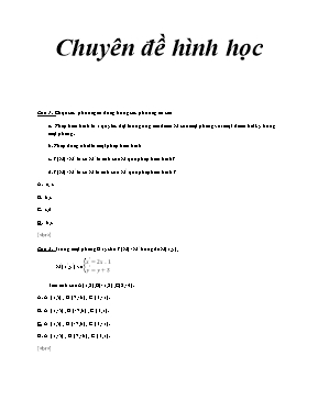 40 câu trắc nghiệm Hình học 11 có đáp án